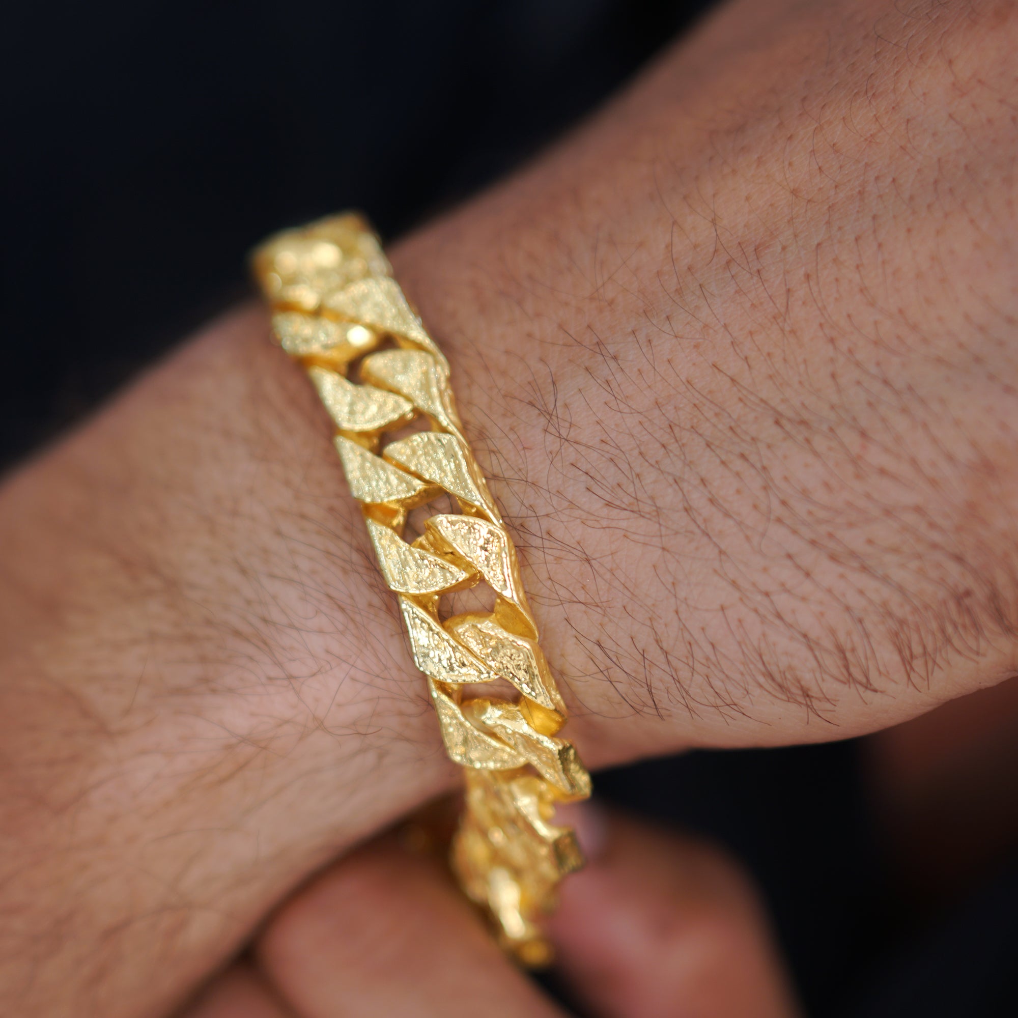 Brass Coated Wrist Band Bracelet for Men