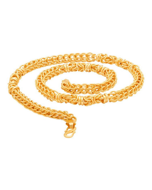 High Yellow Gold Plated Necklace ,Brass Chain for Men or women Jewelry