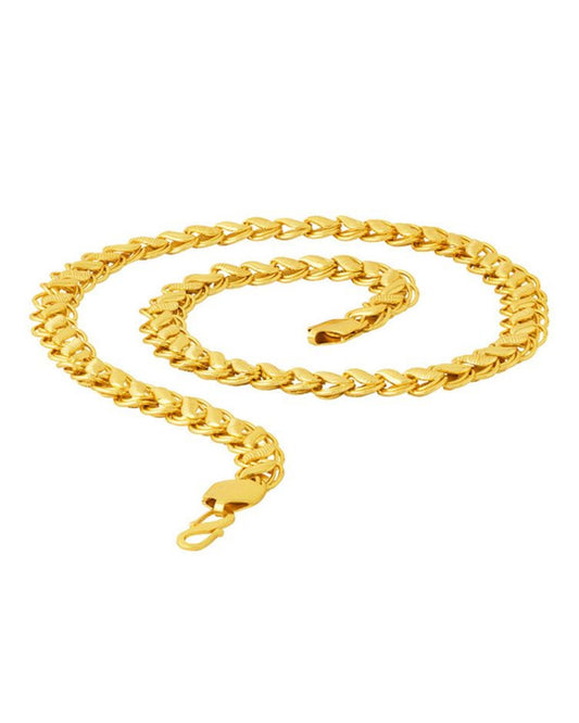 High Yellow Gold Plated Necklace ,Brass Chain for Men or women Jewelry