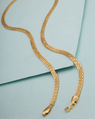 High Yellow Gold Plated Necklace ,Brass Chain for Men or women Jewelry