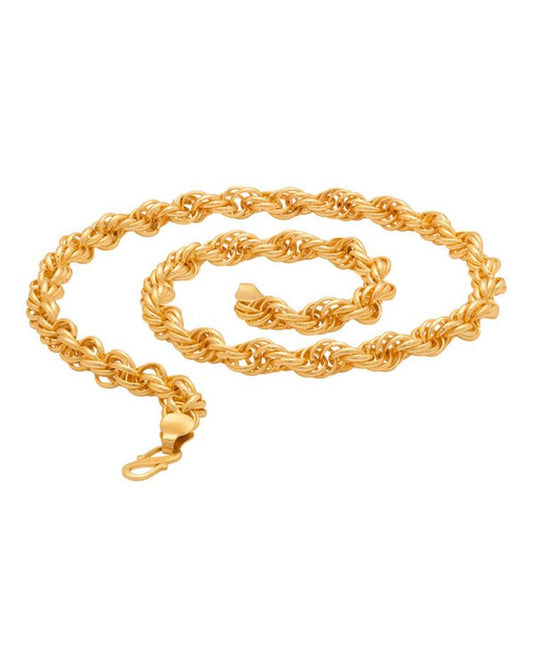 High Yellow Gold Plated Necklace ,Brass Chain for Men or women Jewelry