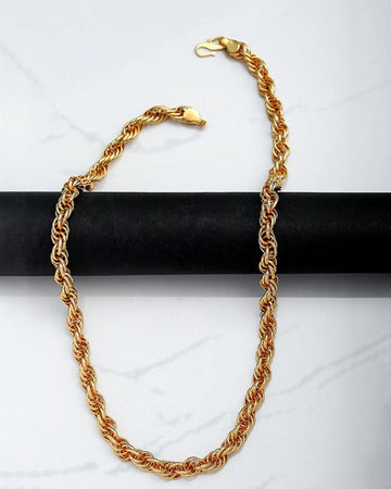 High Yellow Gold Plated Necklace ,Brass Chain for Men or women Jewelry