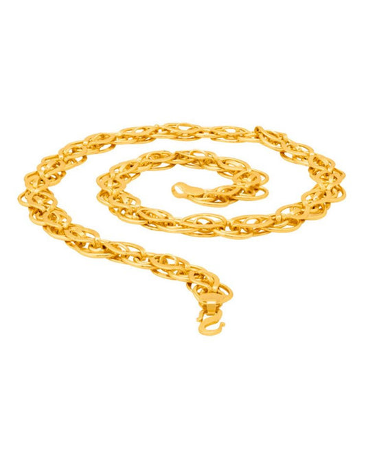 High Yellow Gold Plated Necklace ,Brass Chain for Men or women Jewelry