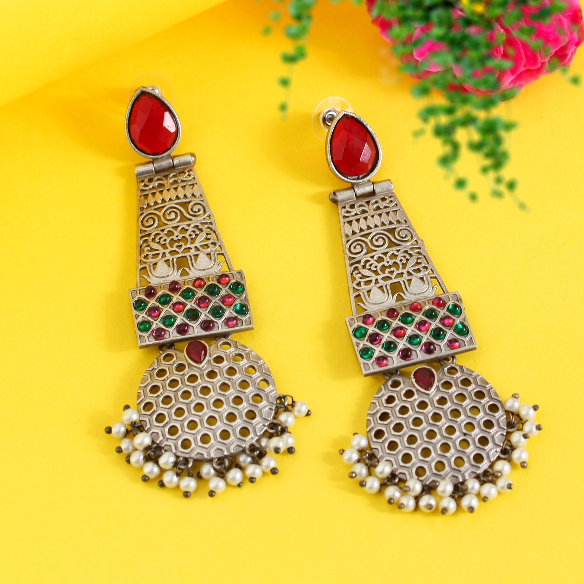 SILVER PLATED LOOKALIKE JHUMKA EARRING