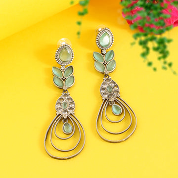 Women  Silver Look Alike Long Earring