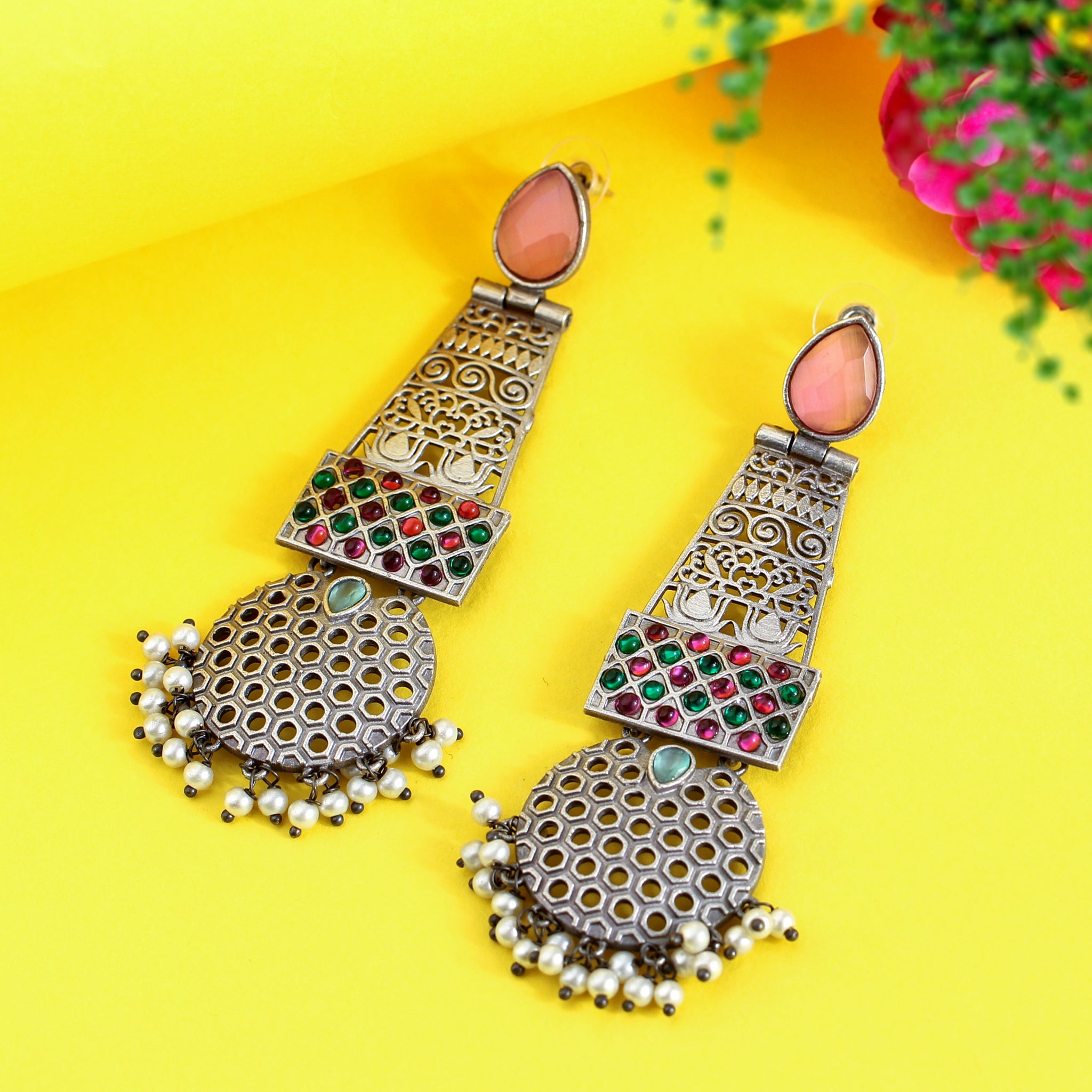 Traditional Oxidised Earrings