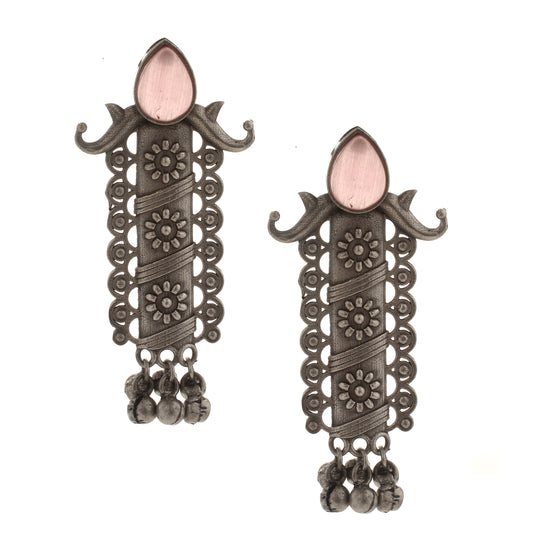 Oxidised Flower Earrings