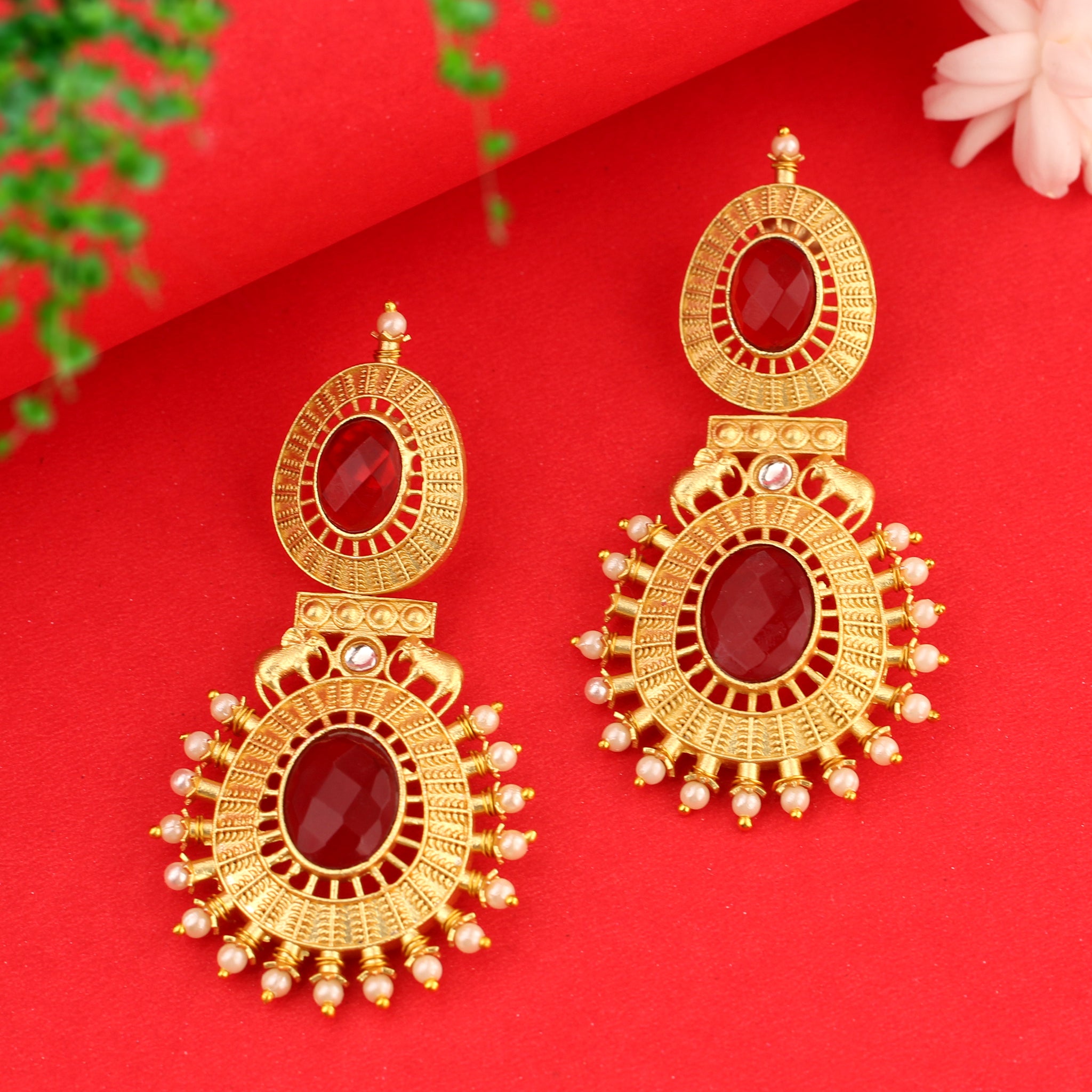 Gold Plated Brass Earrings