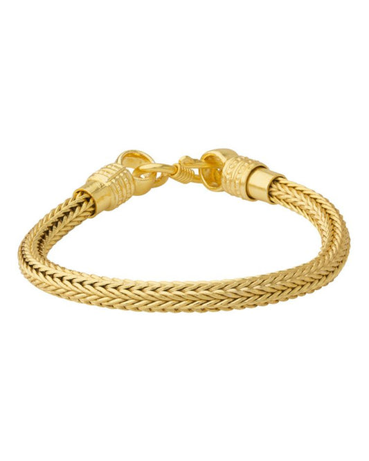 Braided Design Gold Plated Bracelet For Men