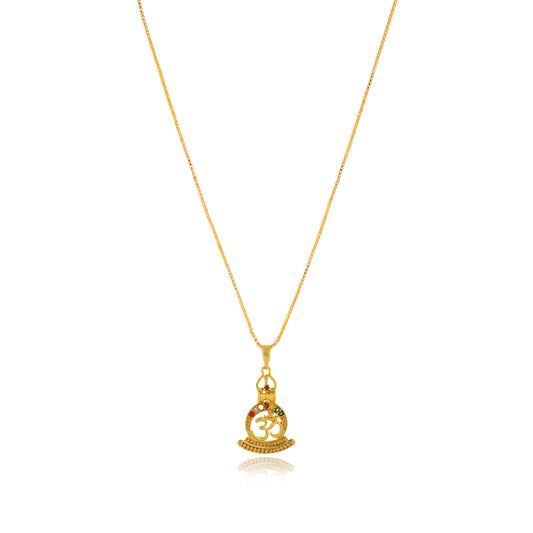 LORD SHIVA DESIGNER PENDANT FOR UNISEX GOLD PLATED OM PENDANT WITH CHAIN