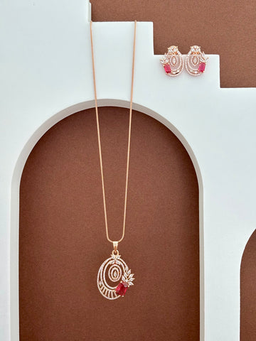 Graceful Oval CZ Necklace & Earrings