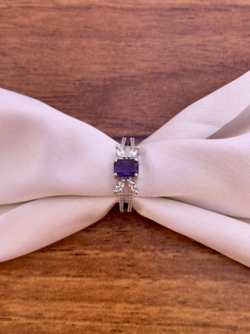 Elegant Napkin Ring with Amethyst Accent