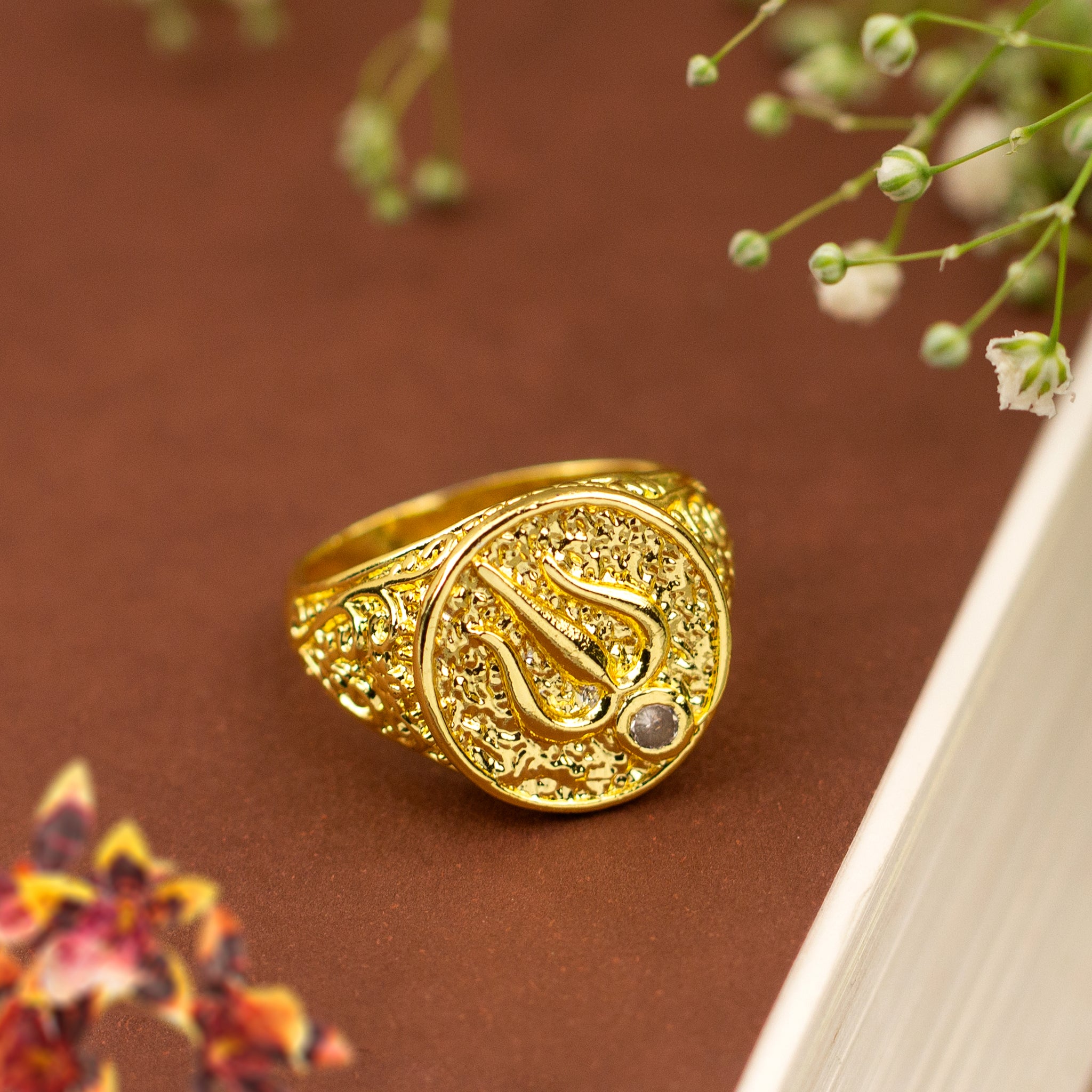 Goldplated Traditional wedding fingerring engagement Jewellery Men