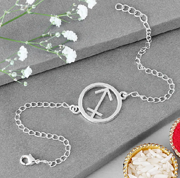 Sagittarius Charm Silver Rakhi