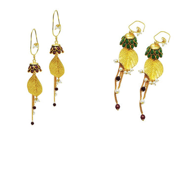 Multi-Colour Colur Dangle & Drop Earrings for Women (Diwali offer Combo 2Pair)