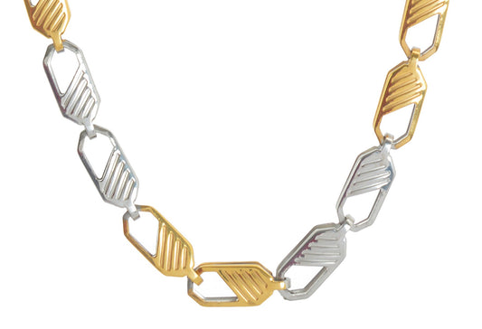 Sanaa Creations Mens Style Stainless Steel Silver,Gold Rhodium Plated Mens chain for Men & Boys Fashion Jewellery Daily/Party Wear Stylish Fashion Jewellery for Men & Boys(1CH111)