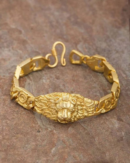 Sanaa Creations Gold Plated Tiger Brass Bracelet