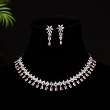 Siya - Radiant Reverie Necklace with Flower and Cubic Design for Women