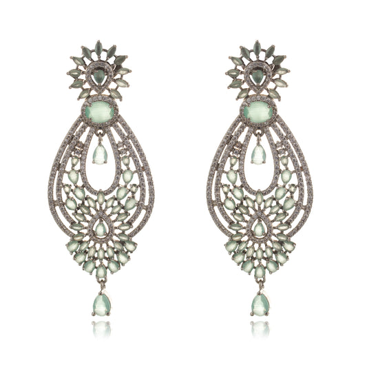 Agatha - Dazzle in Delicate Drops of Earring with Green Stone