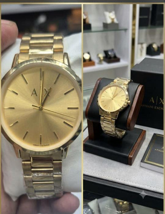 Gold-Tone Minimalist Analog Watch for Men